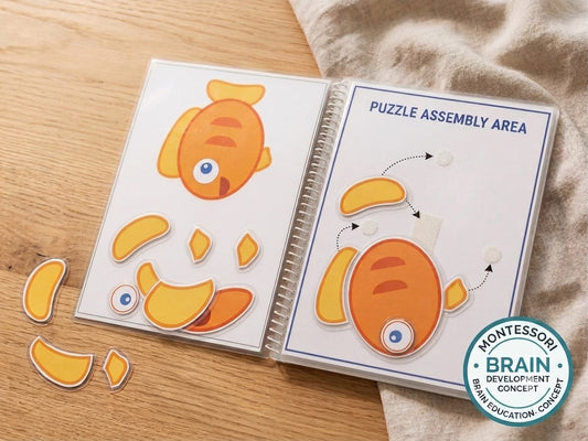 Babytat Montessori Pasting Puzzle Book | Interactive Velcro Puzzle Activity Book for Kids | Fine Motor Skills & Brain Development | Ages 2–5