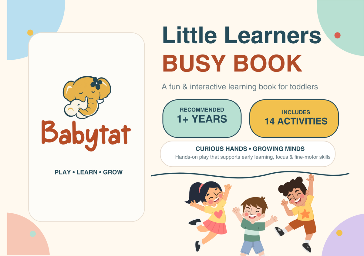 Babytat Little Learners Busy Binder Book for kids 1+ years with 14 hands-on activities